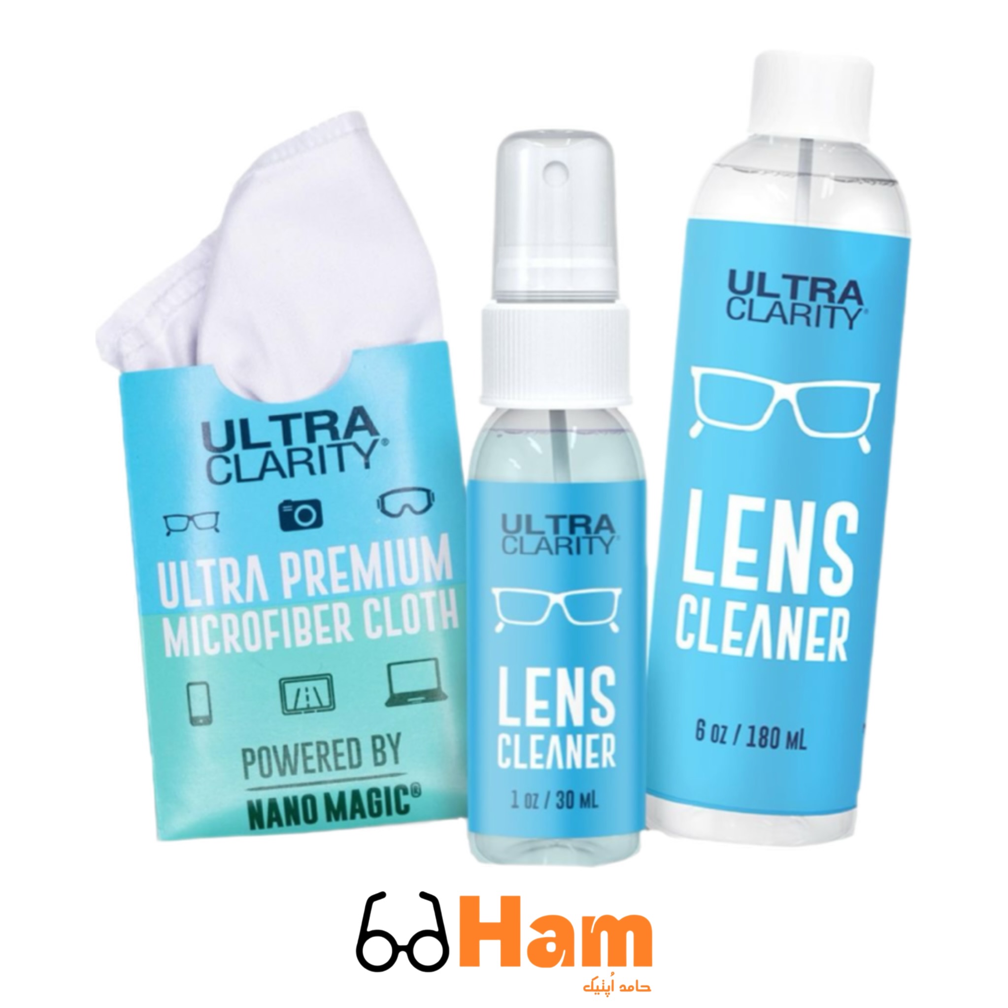 اسپری و دستمال عینک